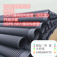 HDPE双壁波纹管、钢带管HDPE克拉管HDPE六棱结构壁管