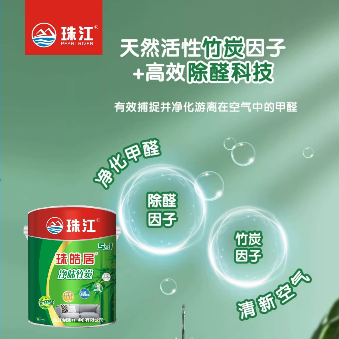 珠皓居净味竹炭墙面漆、珠江牌、珠江制漆、广东珠江图4