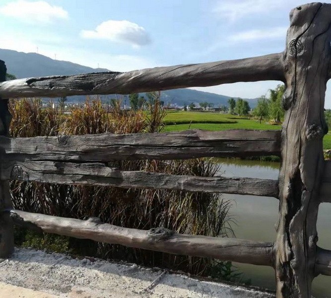 道路市政园林水泥仿树藤护栏 四川仁马登山步道仿木纹栏杆 地板图3