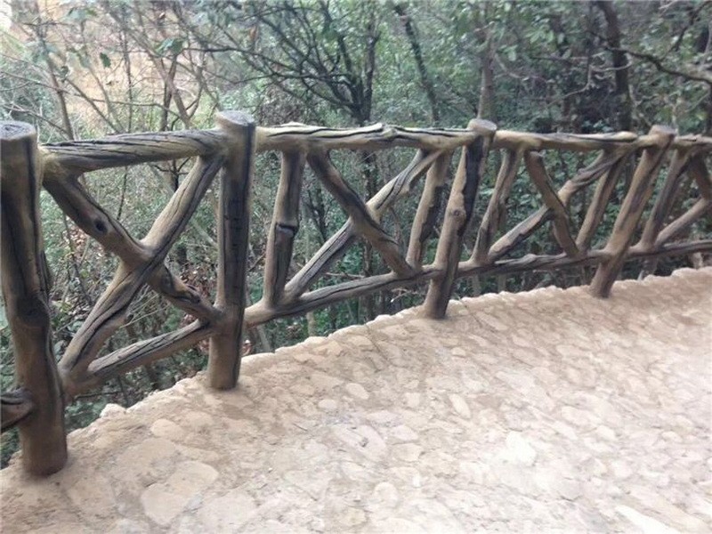 道路市政园林水泥仿树藤护栏 四川仁马登山步道仿木纹栏杆 地板图4