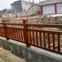 钢筋混凝土仿木栏杆生产厂家 四川成都仁马户外河堤仿石护栏