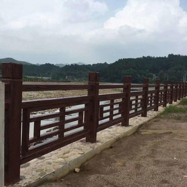 钢筋混凝土仿木栏杆生产厂家 四川成都仁马户外河堤仿石护栏图3