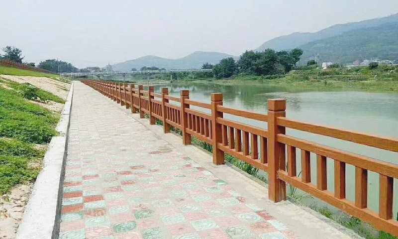 预制砼水泥仿木栏杆生产厂家 四川成都仁马铸造石仿木桥梁护栏图2