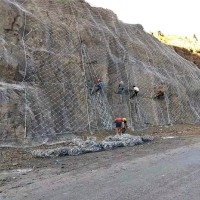 防护网 山体边坡护坡网 主动型拦截落石网 铁路道路覆盖式钢丝网