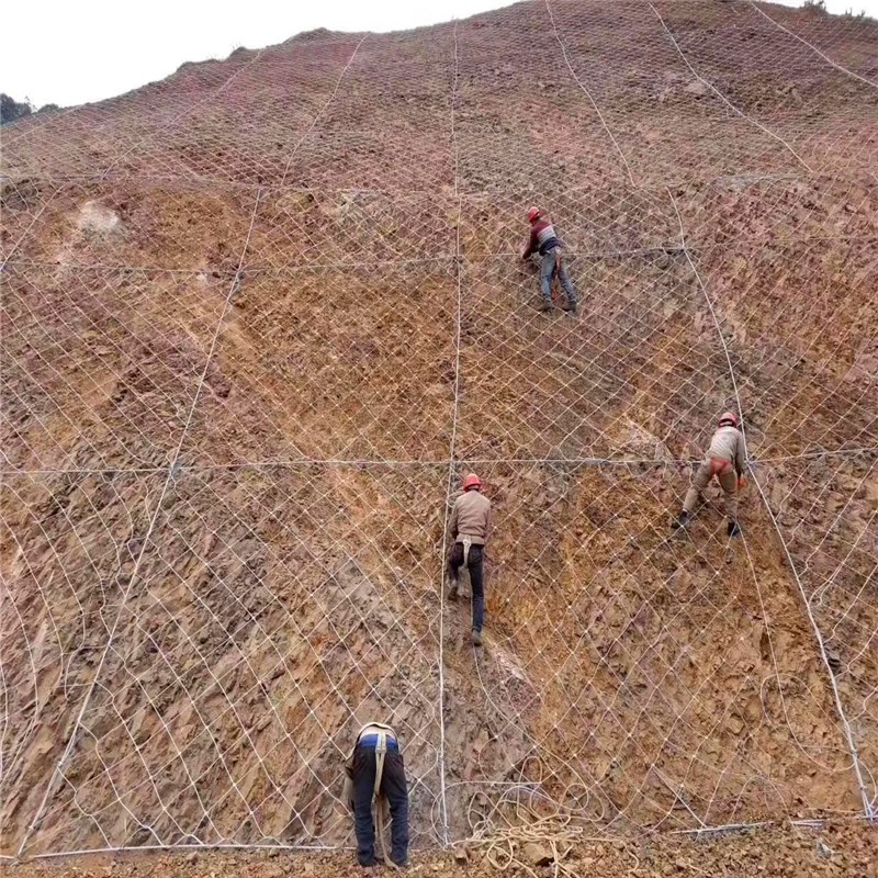防护网 山体边坡护坡网 主动型拦截落石网 铁路道路覆盖式钢丝网图4