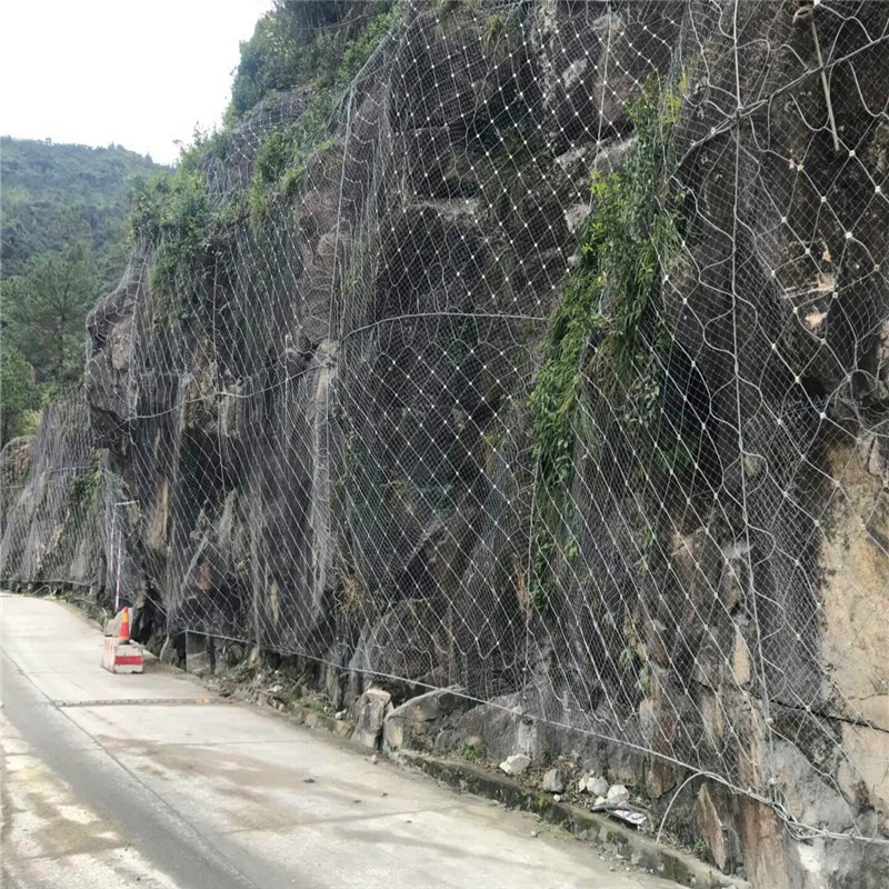 主动边坡防护网山体滑坡落石拦截柔性钢丝绳网护坡固土环形被动网图5