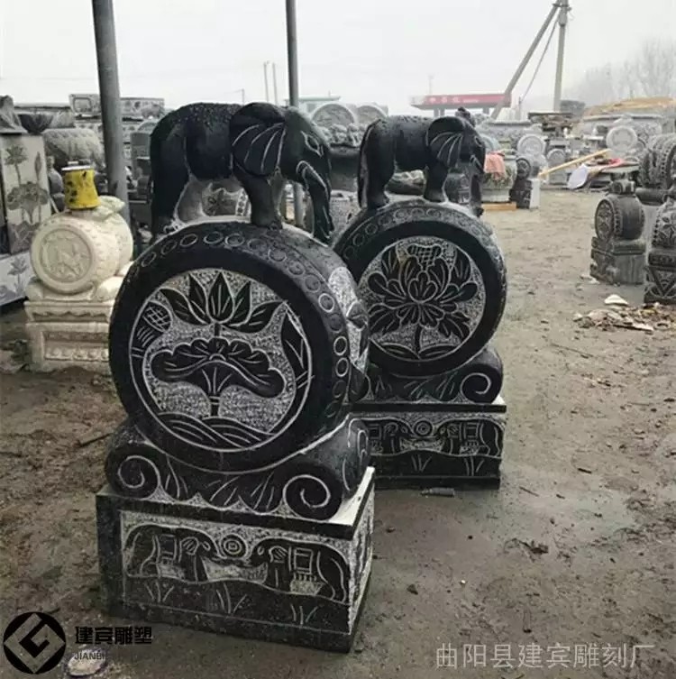门口石头抱鼓石石雕门墩摆件石抱鼓石雕图片图3