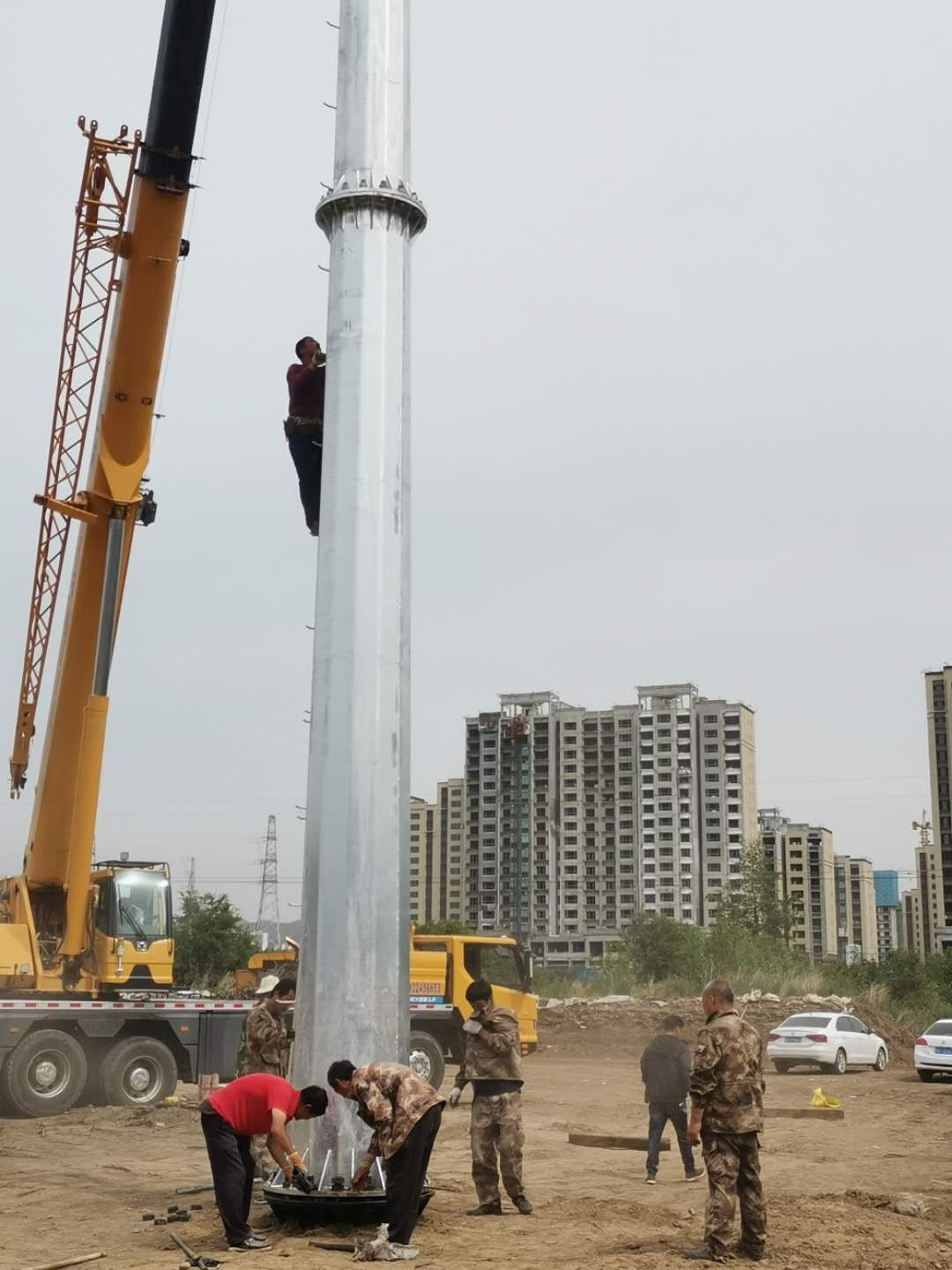 河北杭工电力钢管塔 10kv电力钢管杆 地脚螺栓 电力钢杆图2